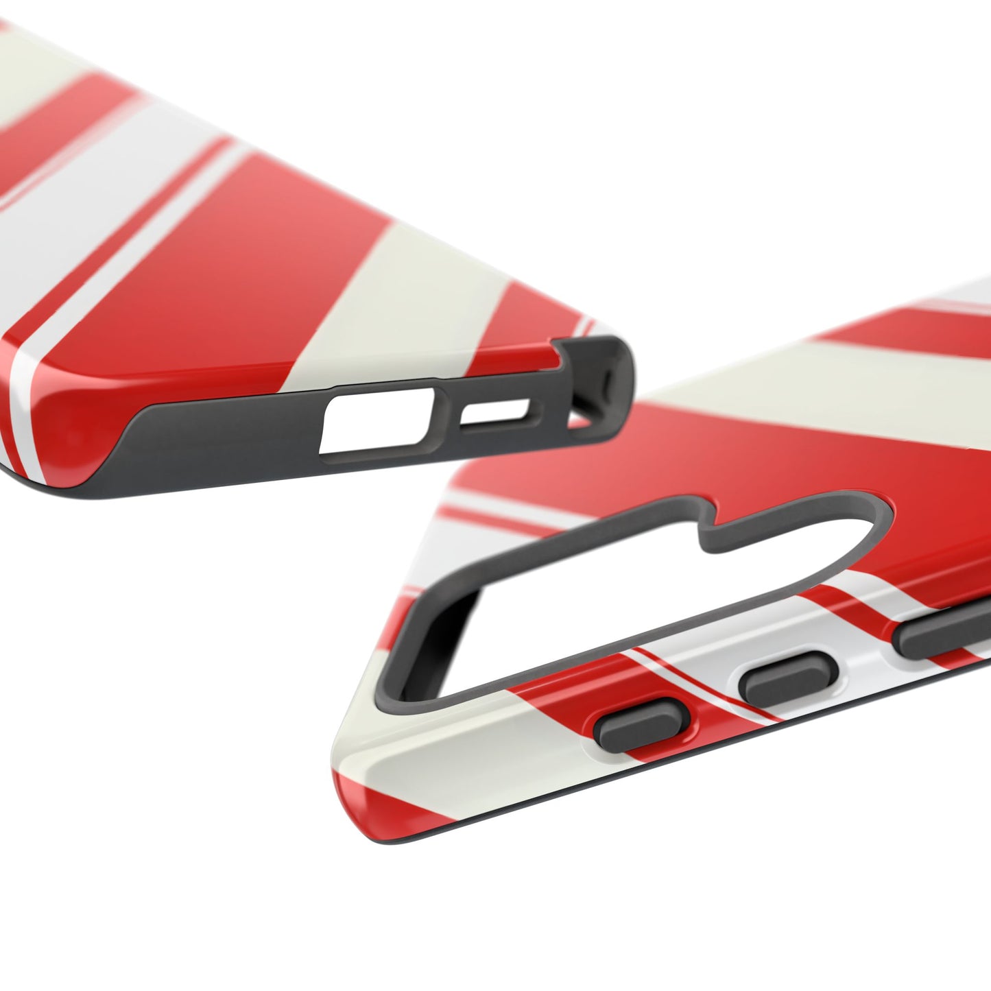 Crimson Holiday Stripes โ Tough Glossy Samsung Galaxy Case