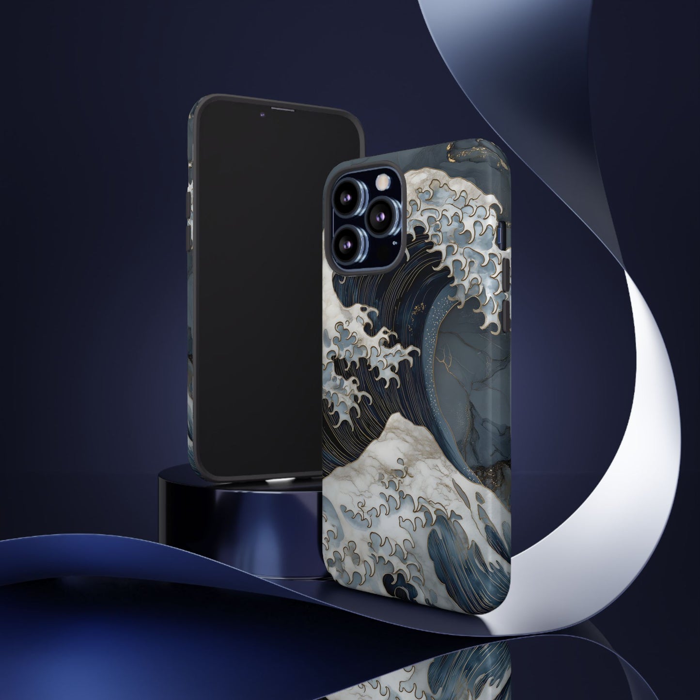 Golden Wave โ Tough Glossy iPhone Case