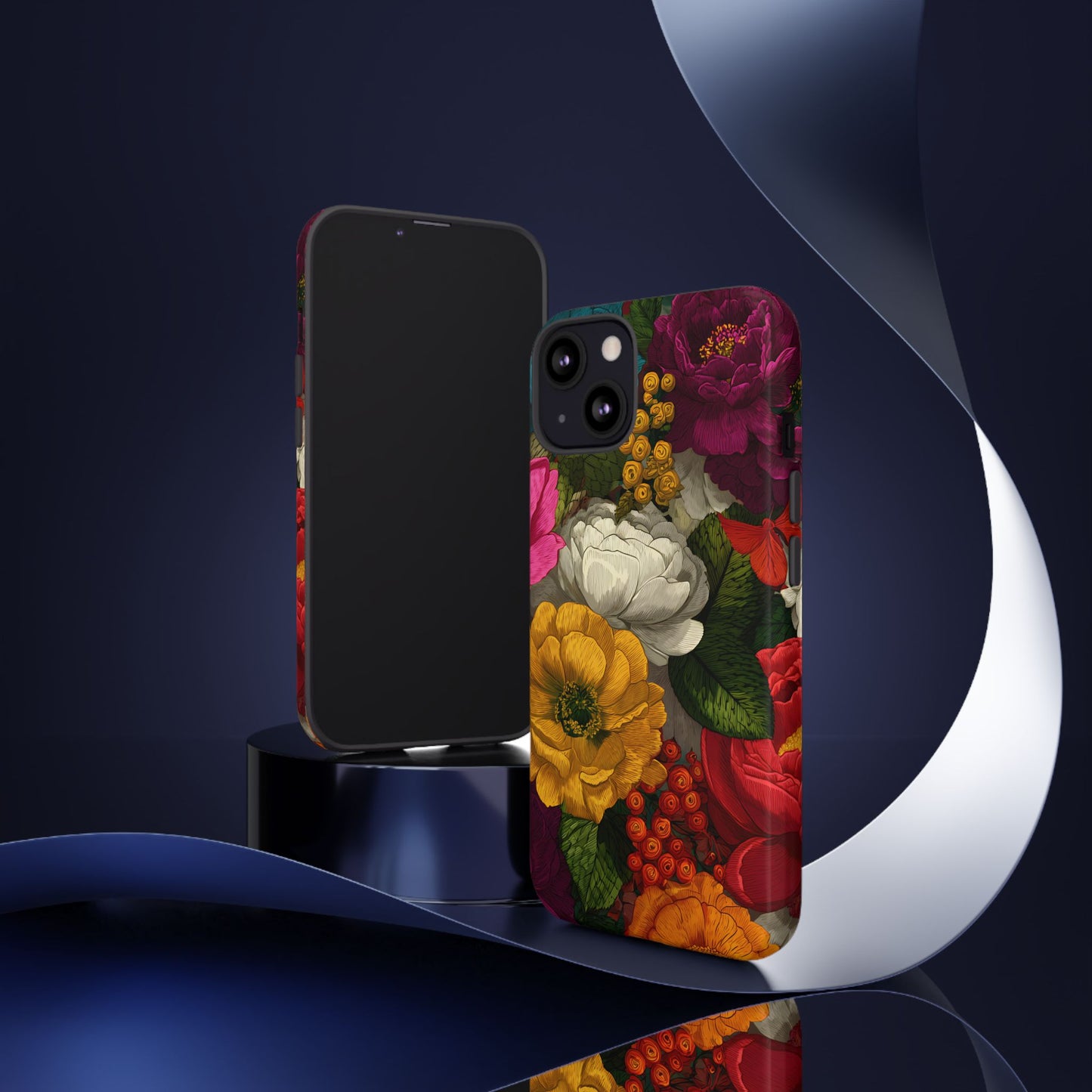 Midnight Bloom โ Tough Glossy iPhone Case