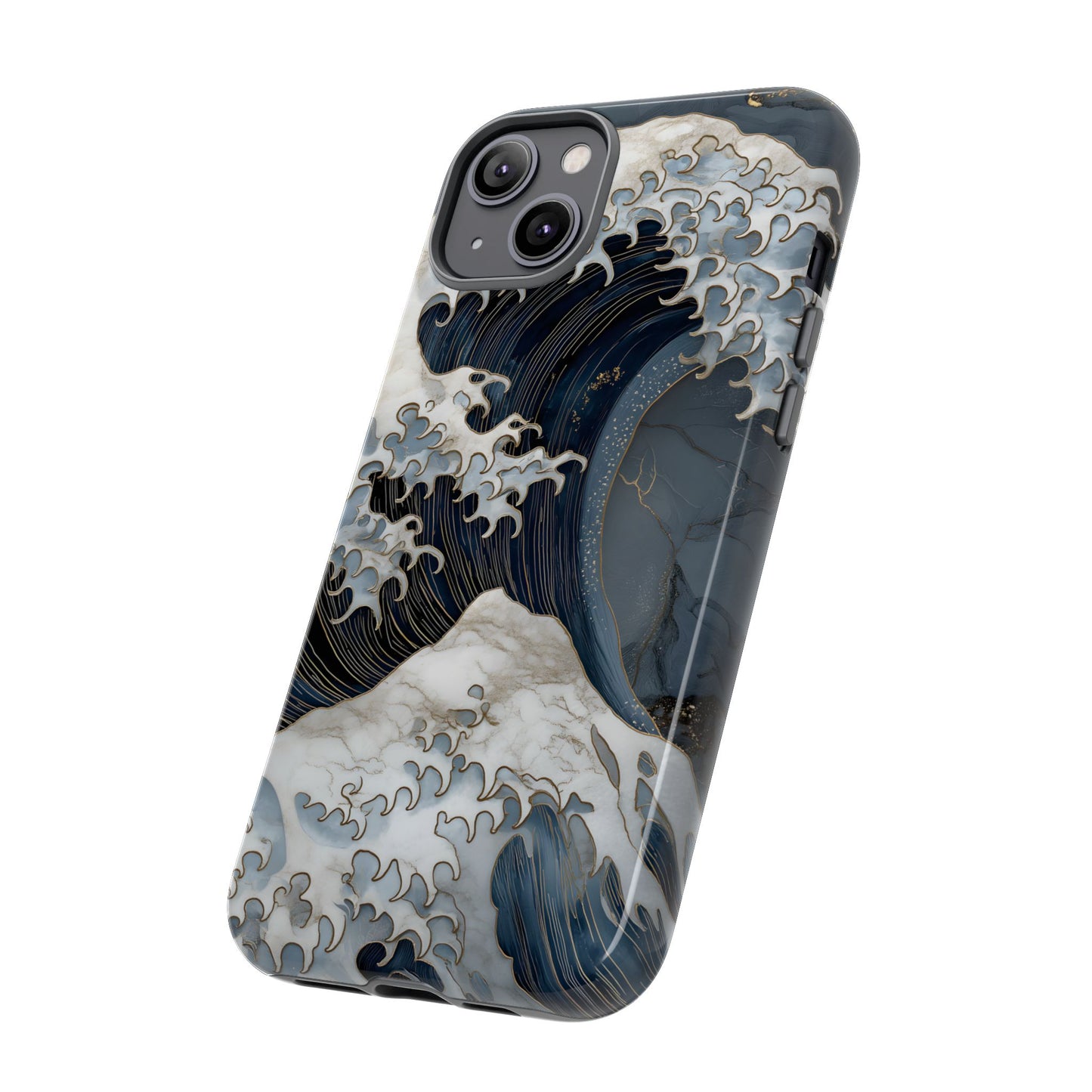 Golden Wave โ Tough Glossy iPhone Case