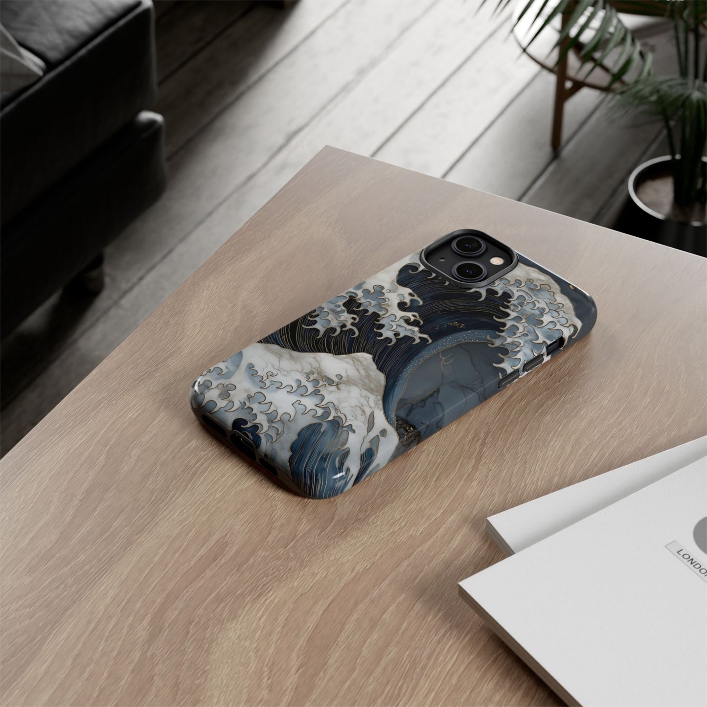 Golden Wave โ Tough Glossy iPhone Case
