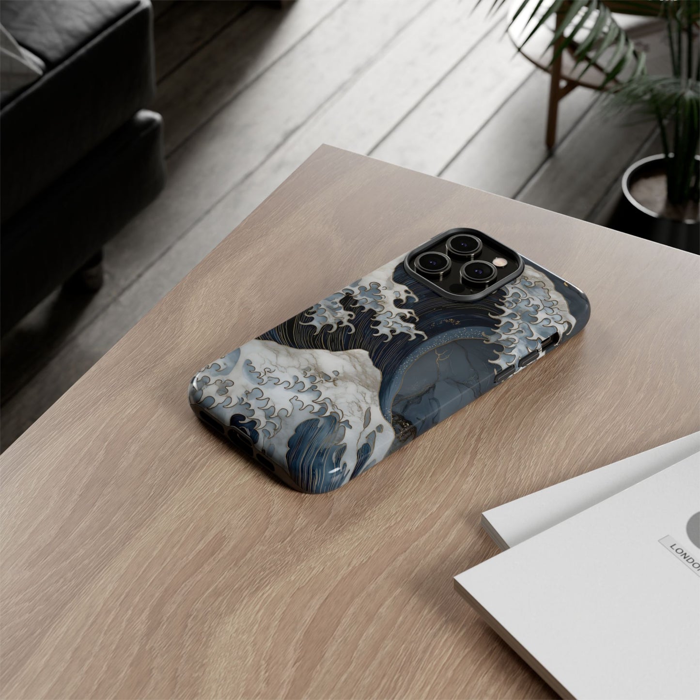 Golden Wave โ Tough Glossy iPhone Case