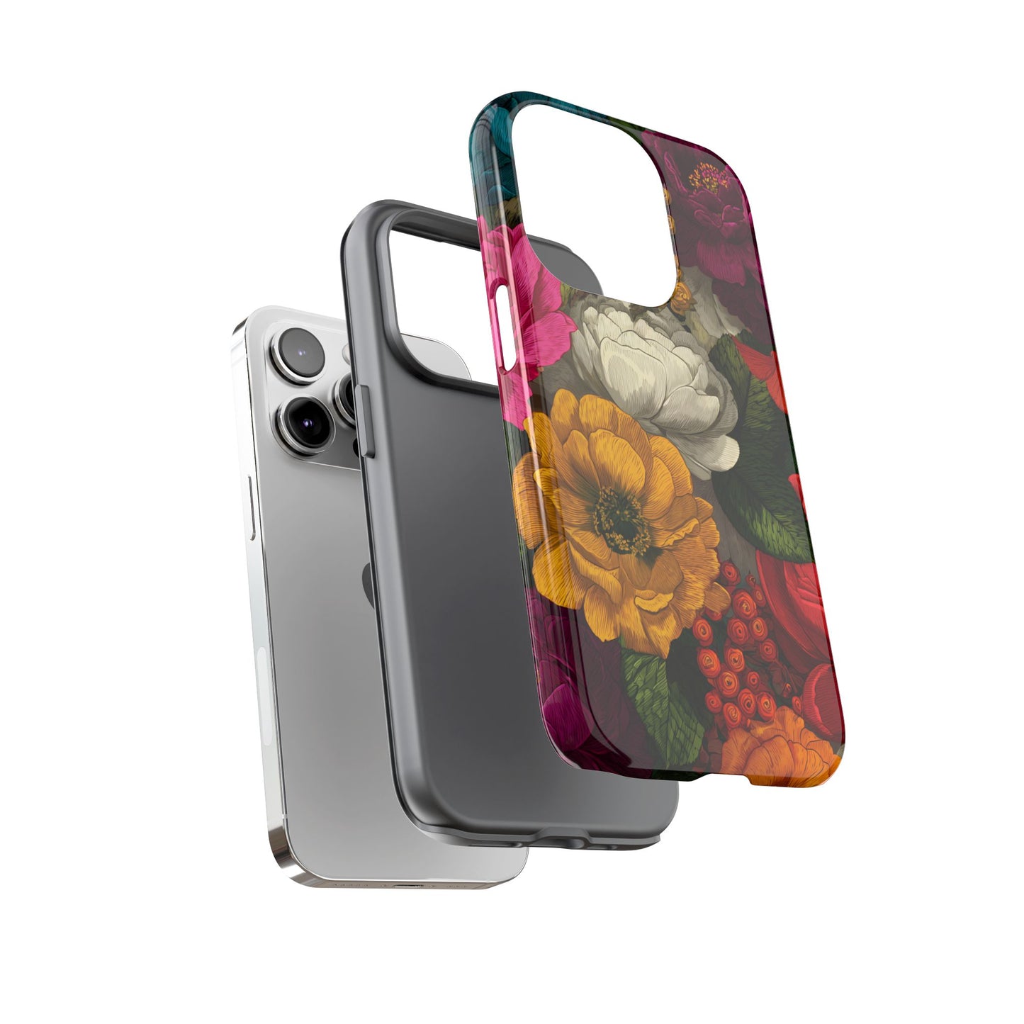 Midnight Bloom โ Tough Glossy iPhone Case
