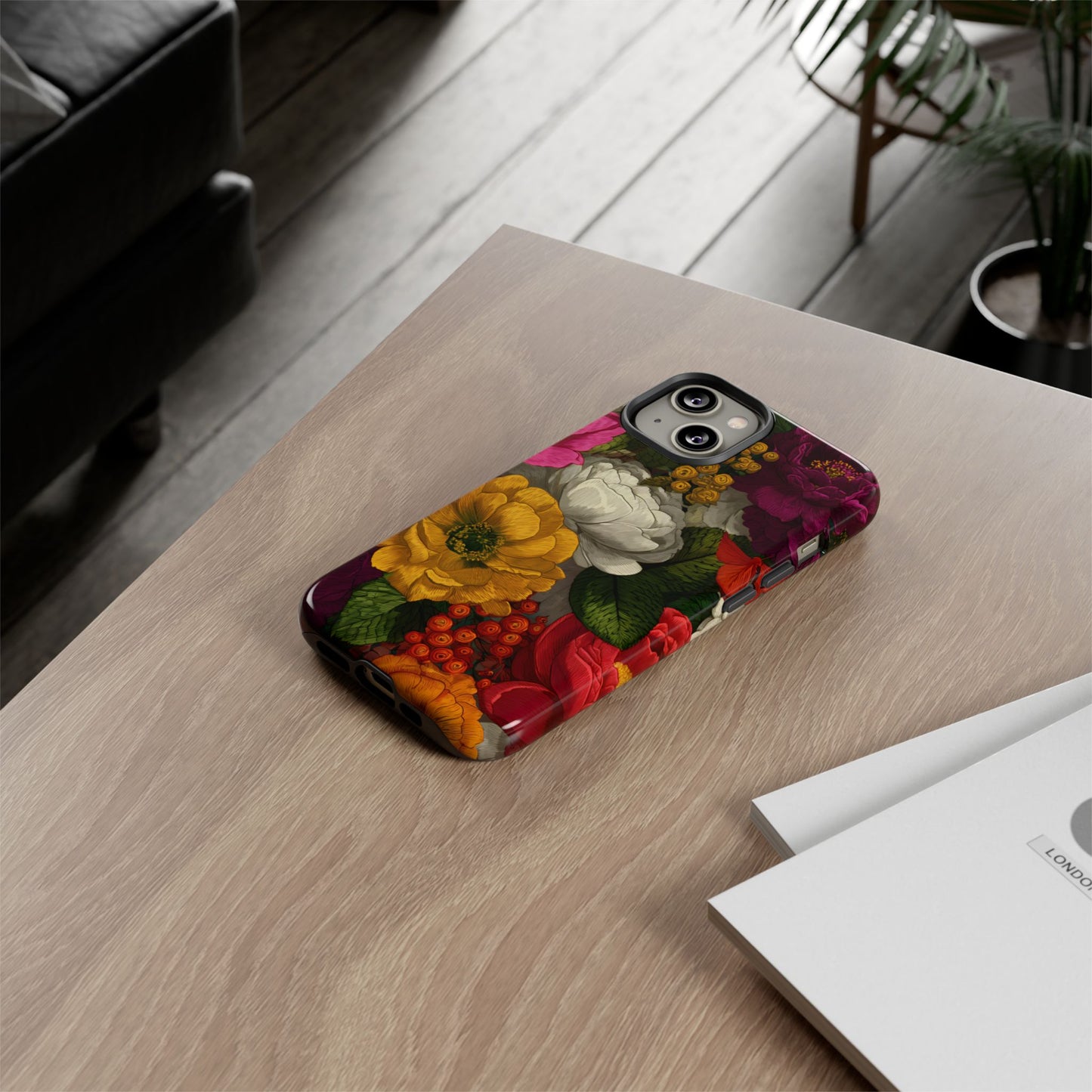 Midnight Bloom โ Tough Glossy iPhone Case