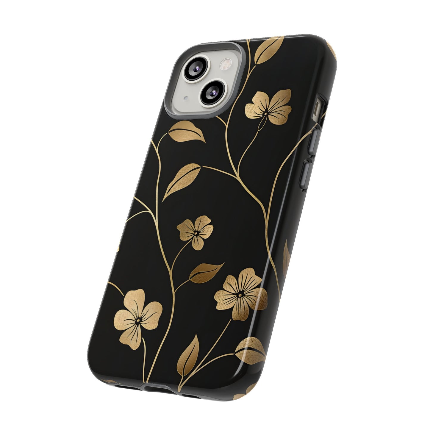 Golden Elegance – Tough Glossy iPhone Case