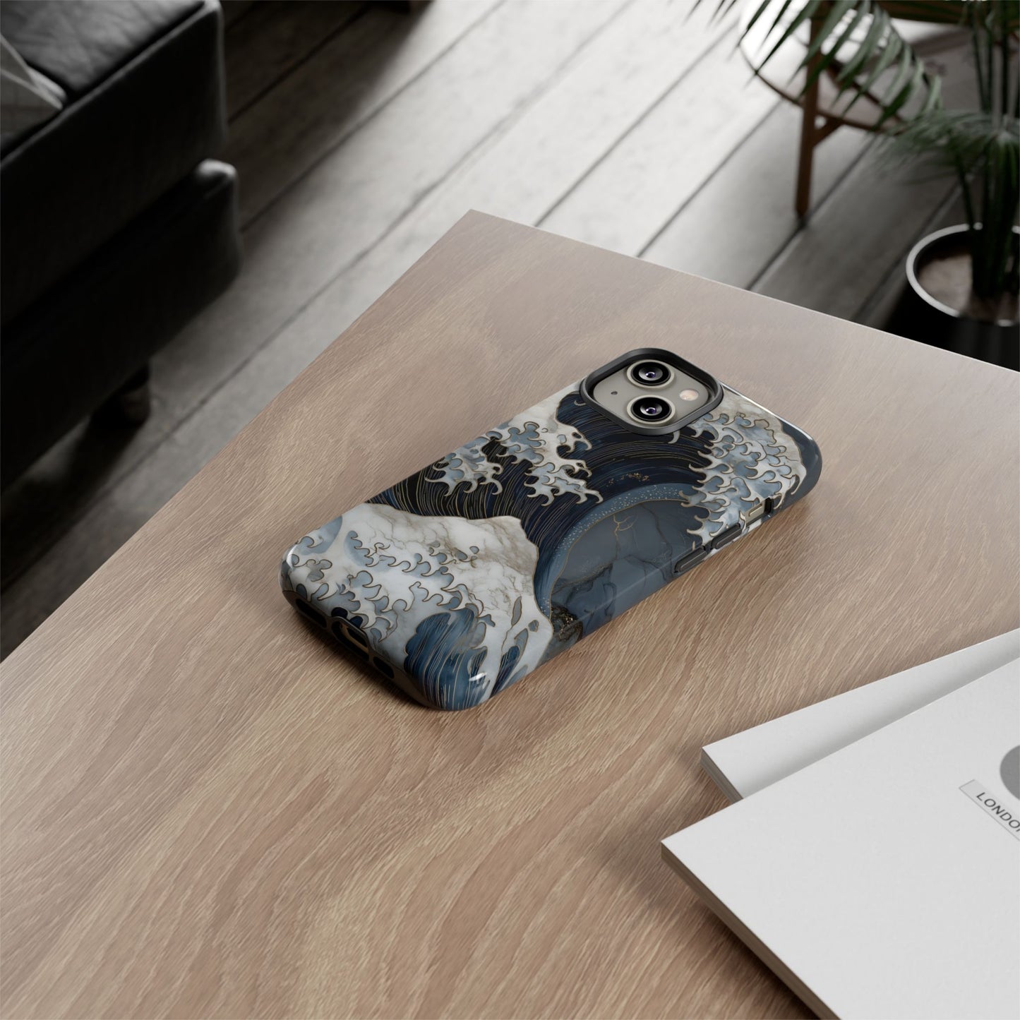 Golden Wave โ Tough Glossy iPhone Case