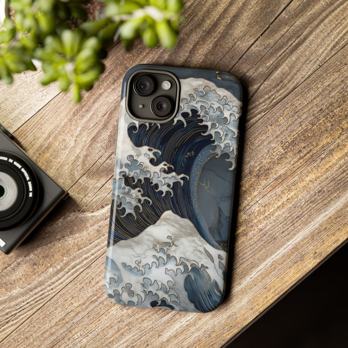 Golden Wave โ Tough Glossy iPhone Case