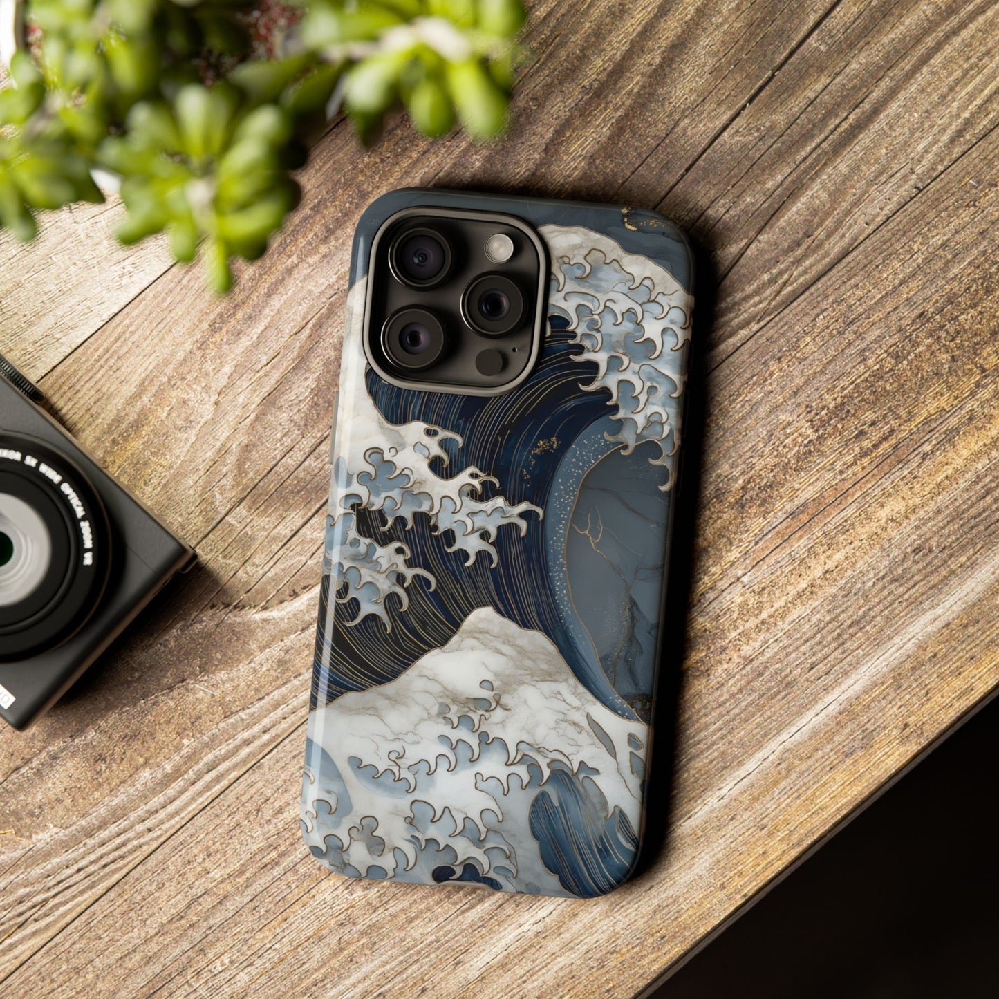 Golden Wave โ Tough Glossy iPhone Case