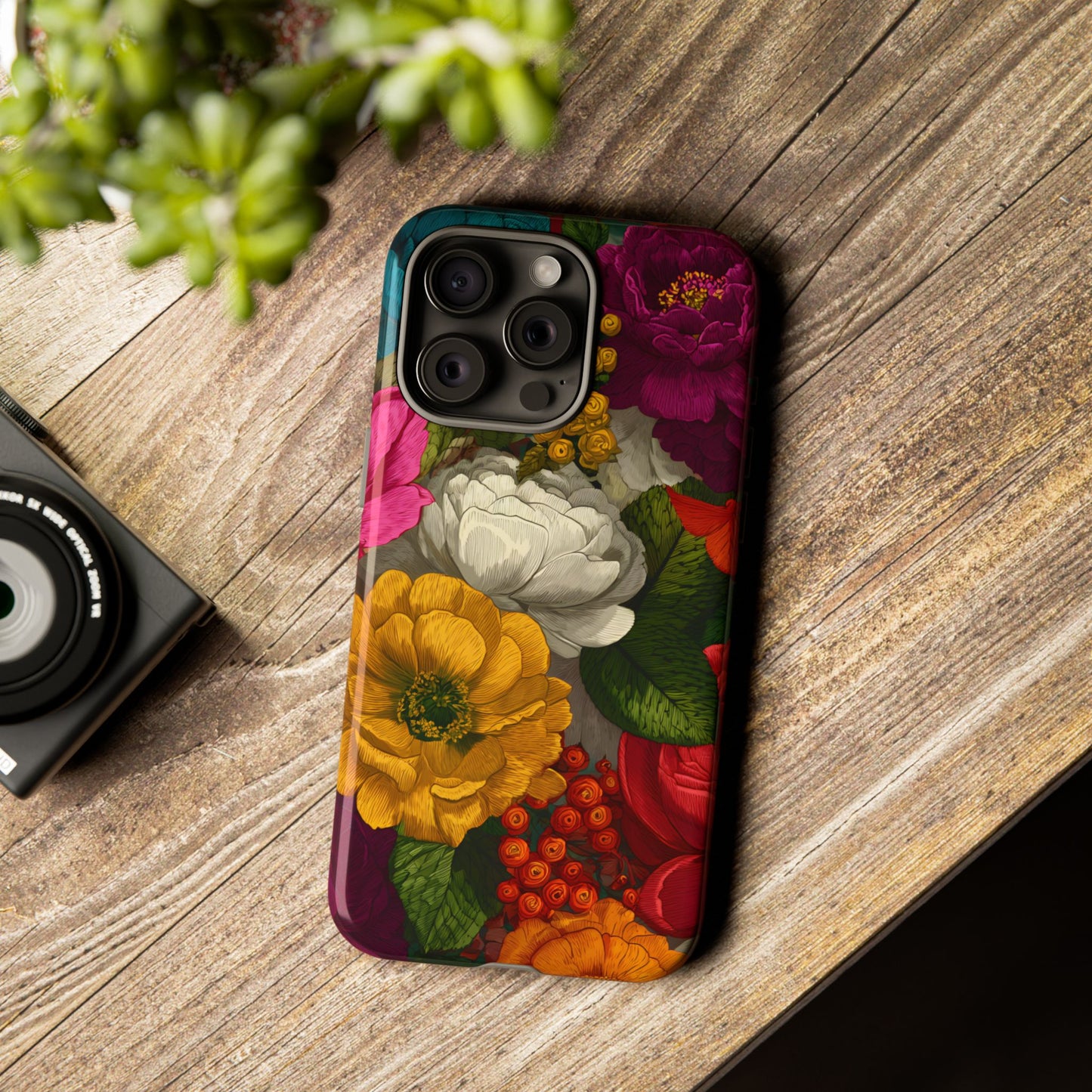Midnight Bloom โ Tough Glossy iPhone Case