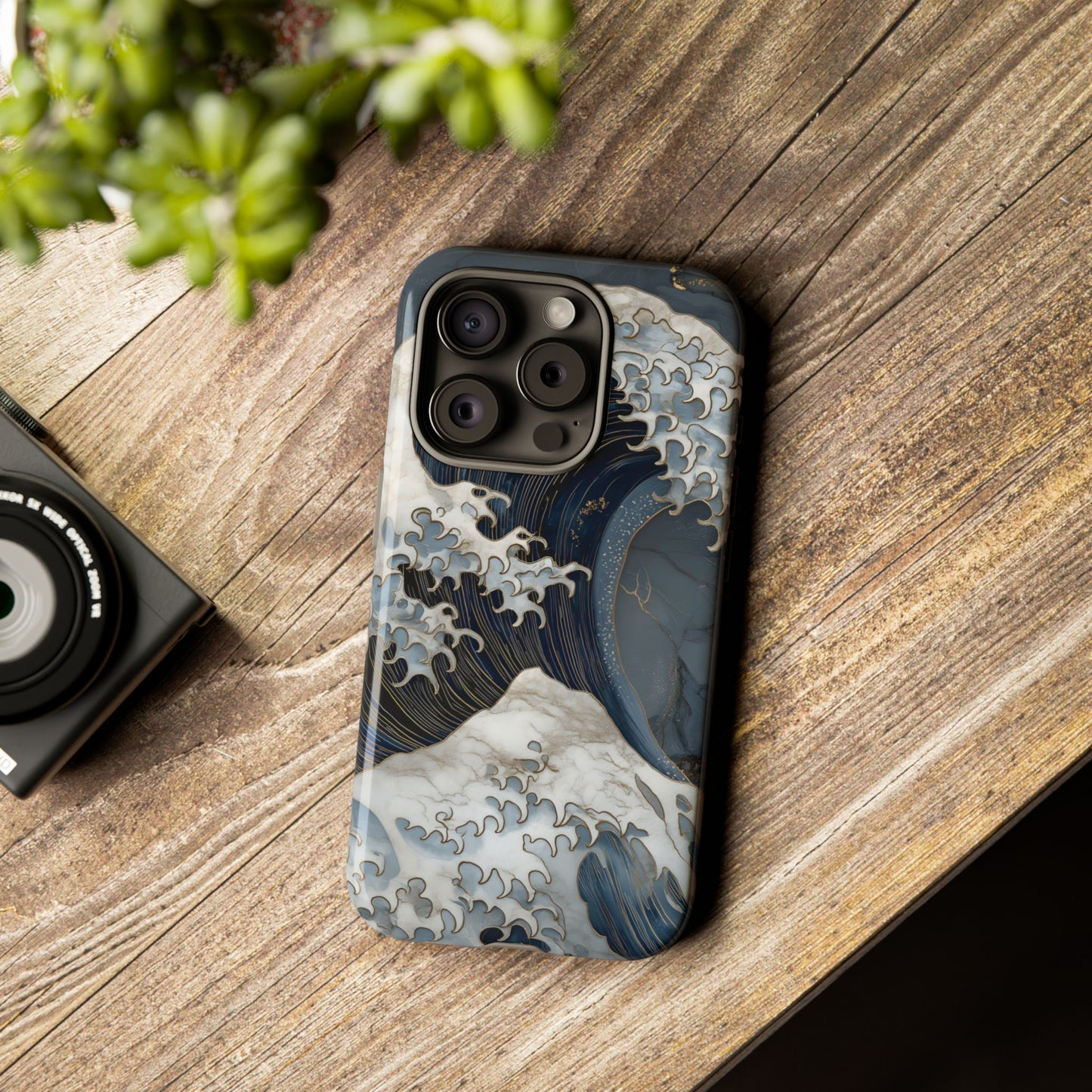 Golden Wave โ Tough Glossy iPhone Case