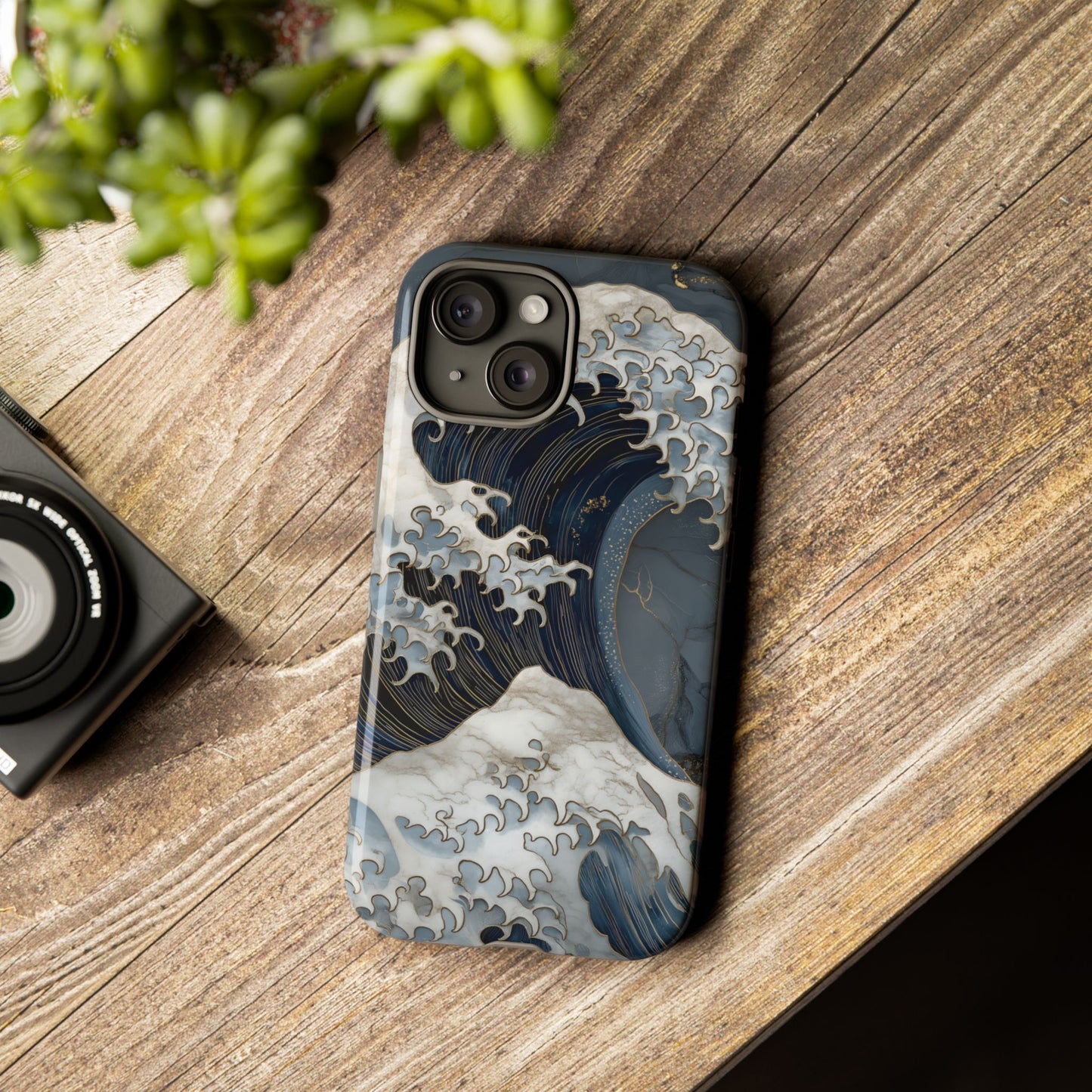 Golden Wave โ Tough Glossy iPhone Case