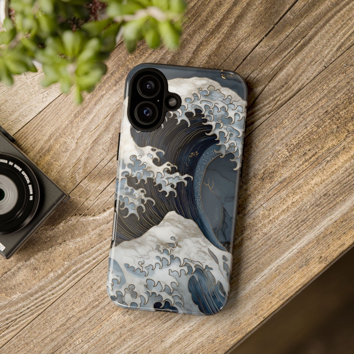 Golden Wave โ Tough Glossy iPhone Case