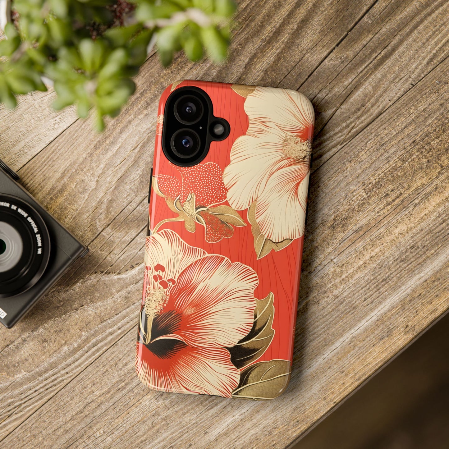 Golden Hibiscus โ Tough Glossy iPhone Case