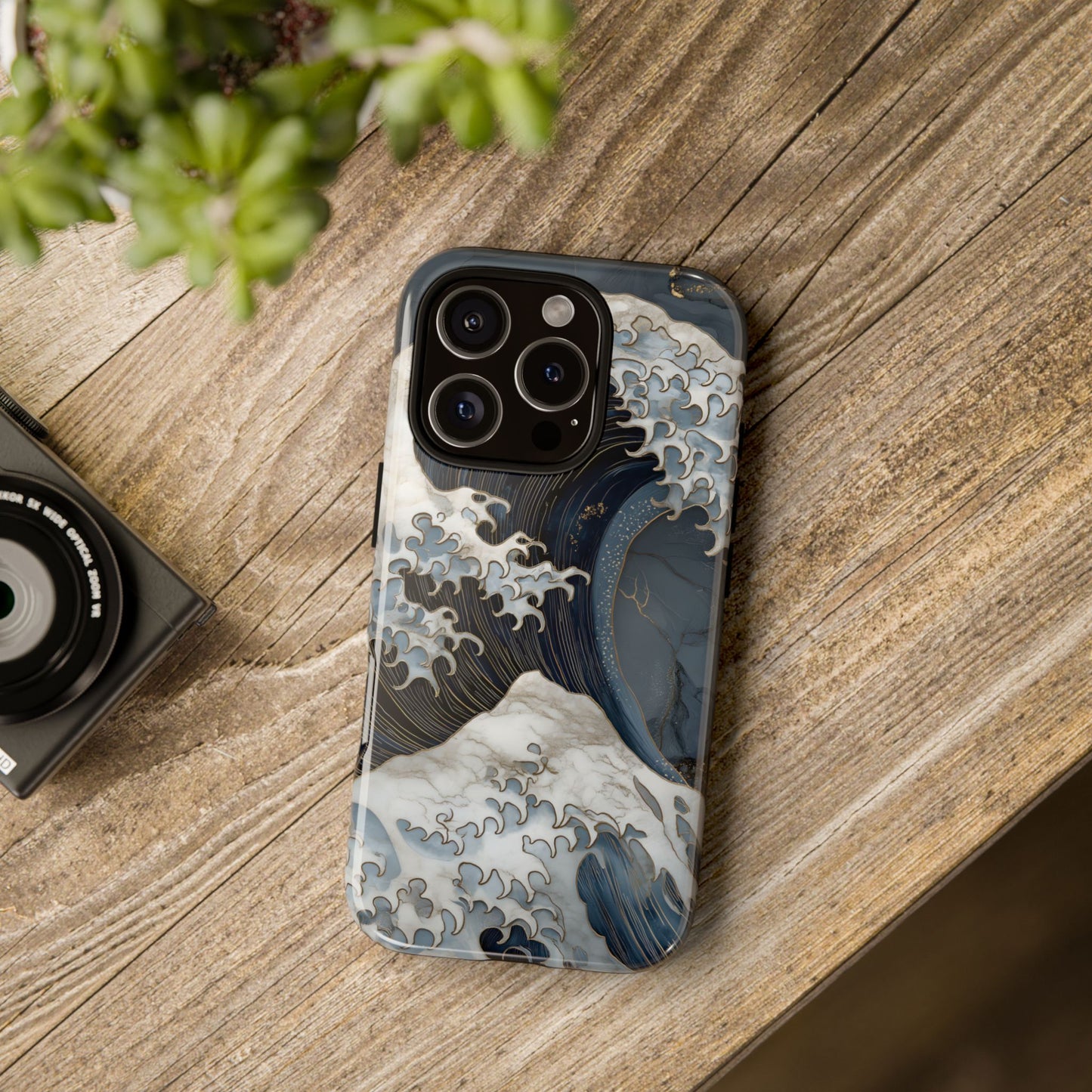 Golden Wave โ Tough Glossy iPhone Case