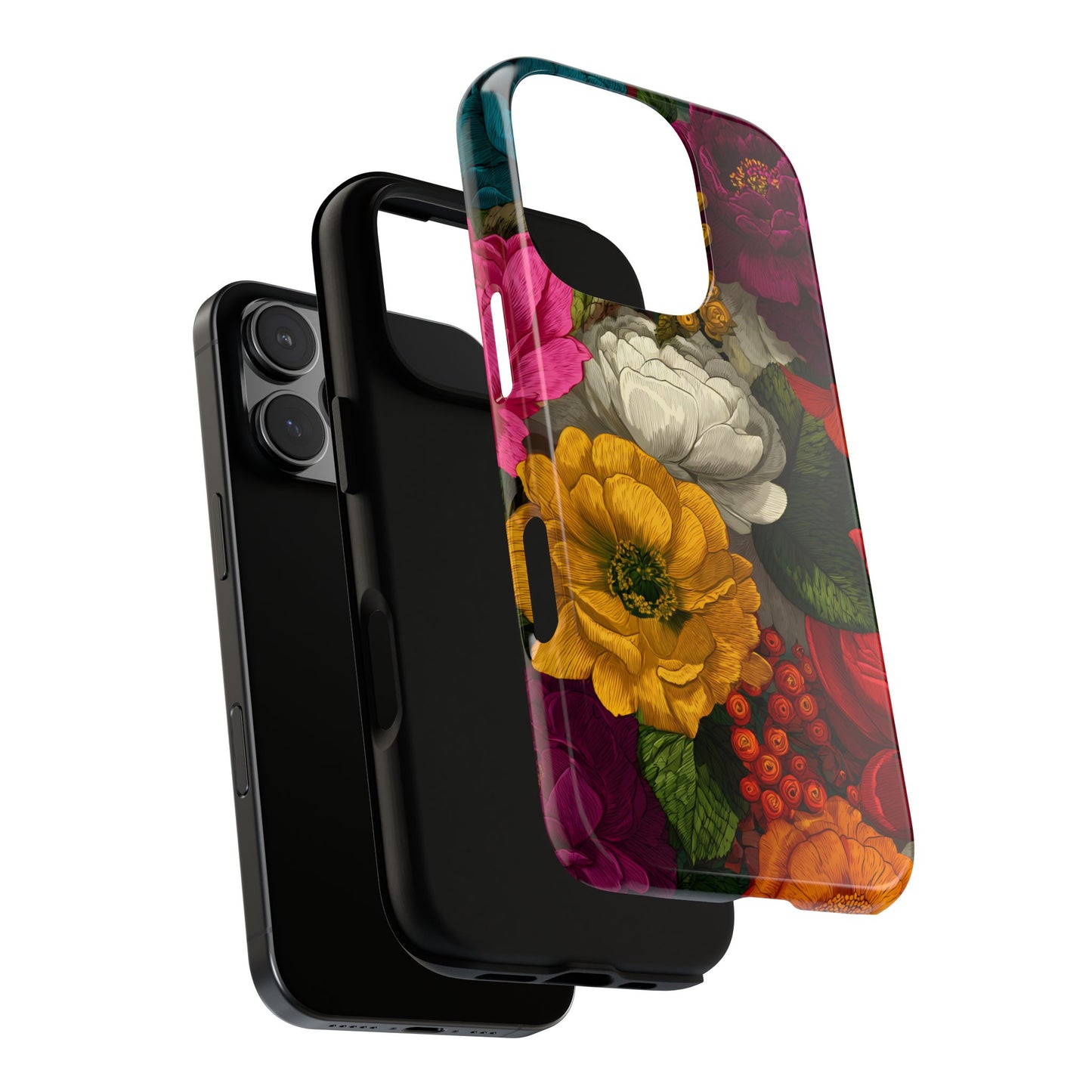 Midnight Bloom โ Tough Glossy iPhone Case