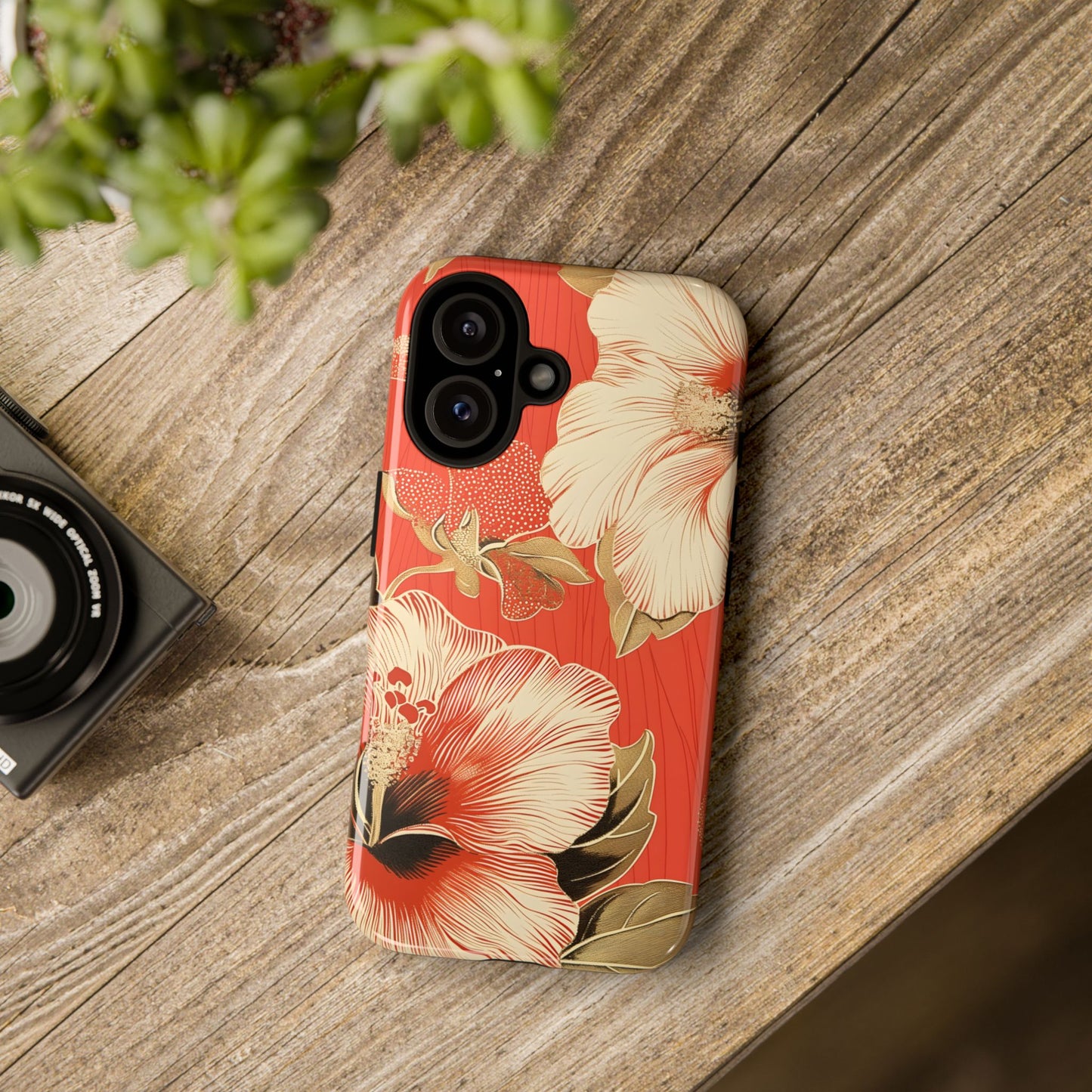 Golden Hibiscus โ Tough Glossy iPhone Case