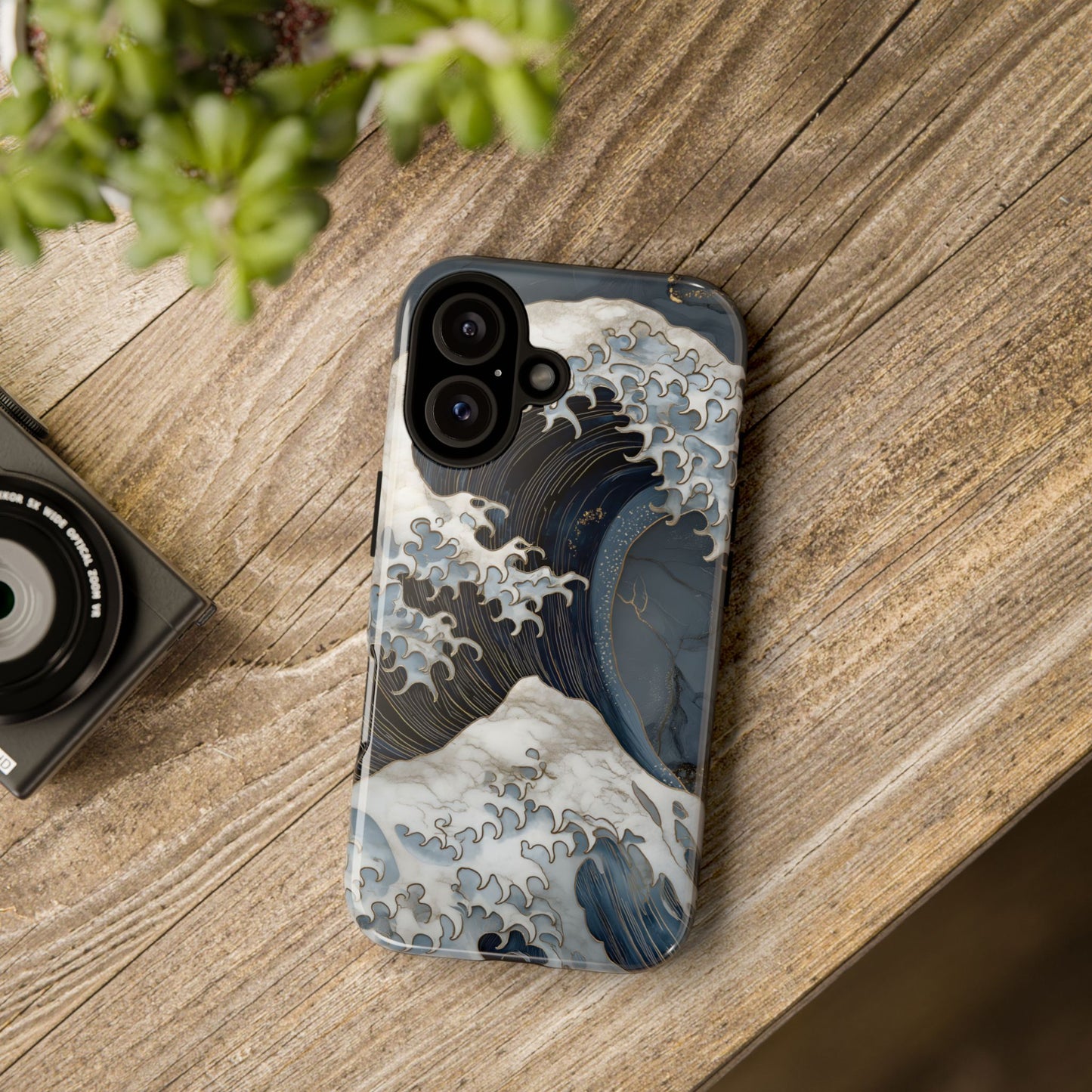 Golden Wave โ Tough Glossy iPhone Case