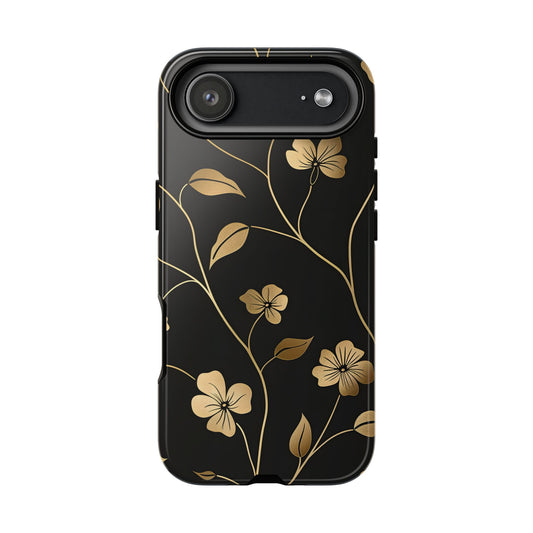 Golden Elegance – Tough Glossy iPhone Case