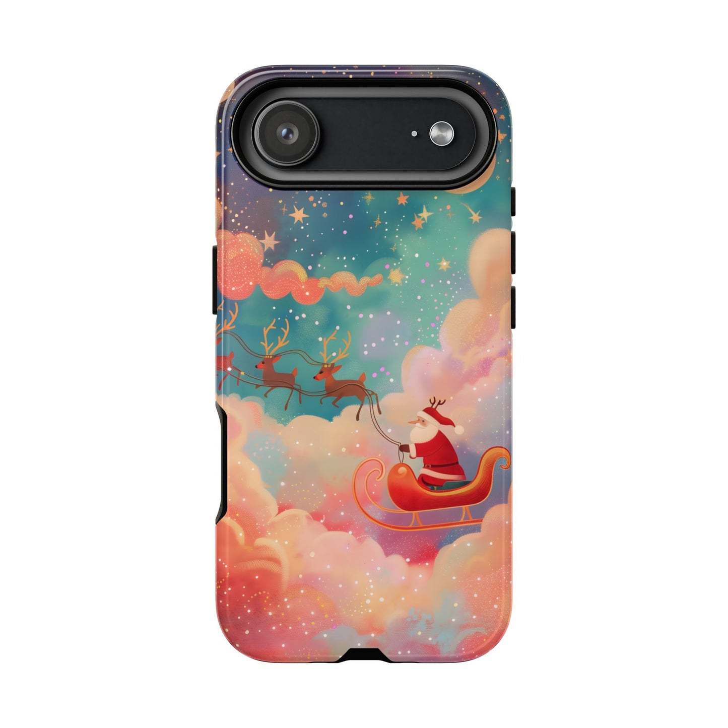 Starlit Santa Sky – Tough Glossy iPhone Case
