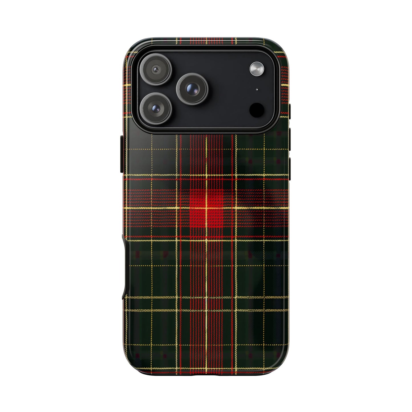 Classic Christmas Tartan โ Tough Glossy iPhone Case