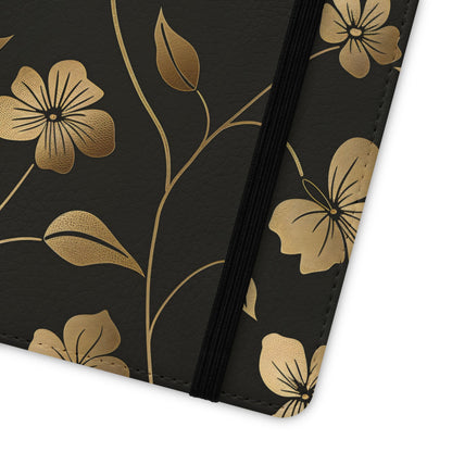 Golden Elegance – Samsung Vegan Leather Wallet Case