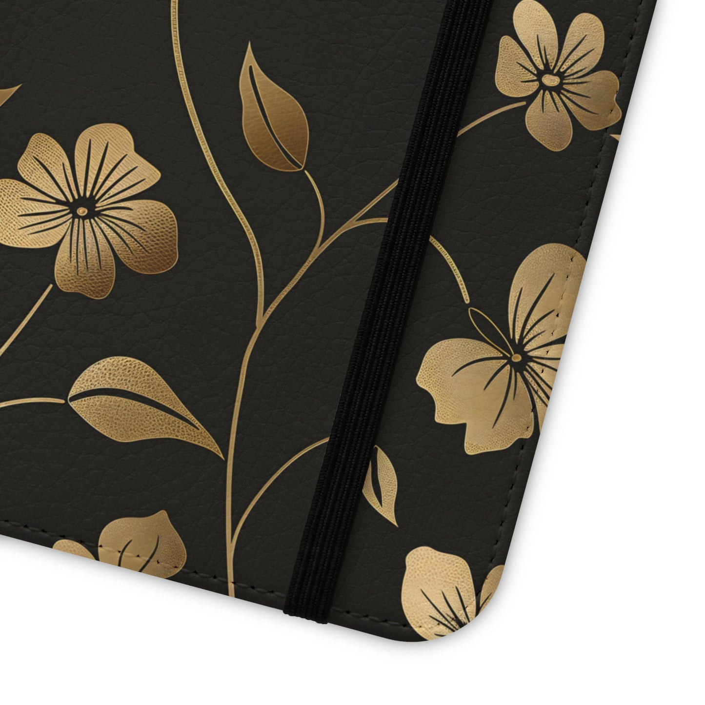 Golden Elegance – Samsung Vegan Leather Wallet Case