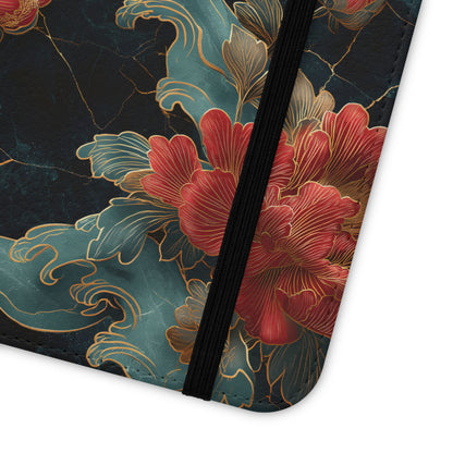 Crimson Tides – Vegan Leather Samsung Flip Case