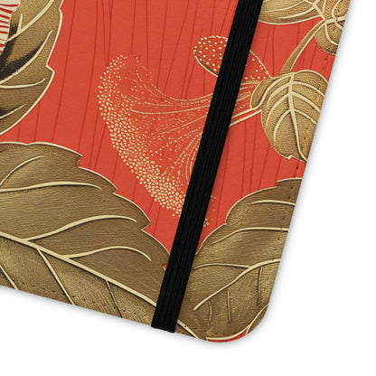 Golden Hibiscus – Vegan Leather Wallet Samsung Case