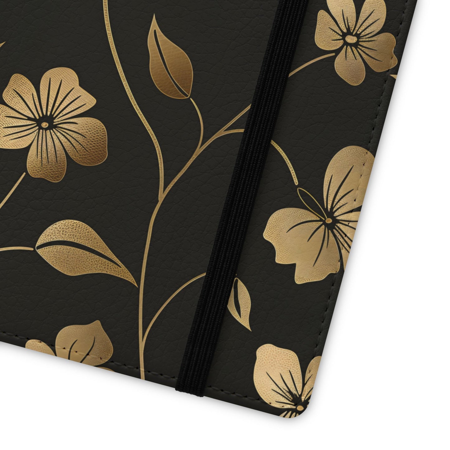 Golden Elegance – Samsung Vegan Leather Wallet Case