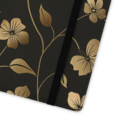 Golden Elegance – Samsung Vegan Leather Wallet Case