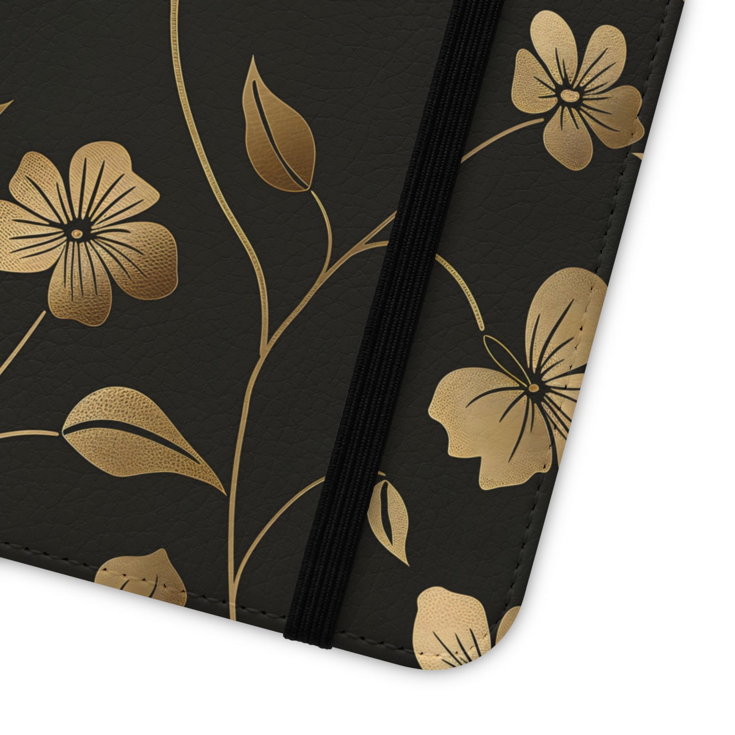 Golden Elegance – Samsung Vegan Leather Wallet Case