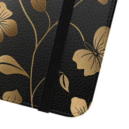 Golden Elegance – Samsung Vegan Leather Wallet Case