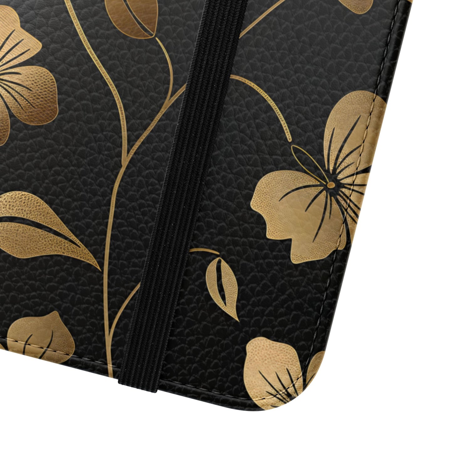 Golden Elegance – Samsung Vegan Leather Wallet Case