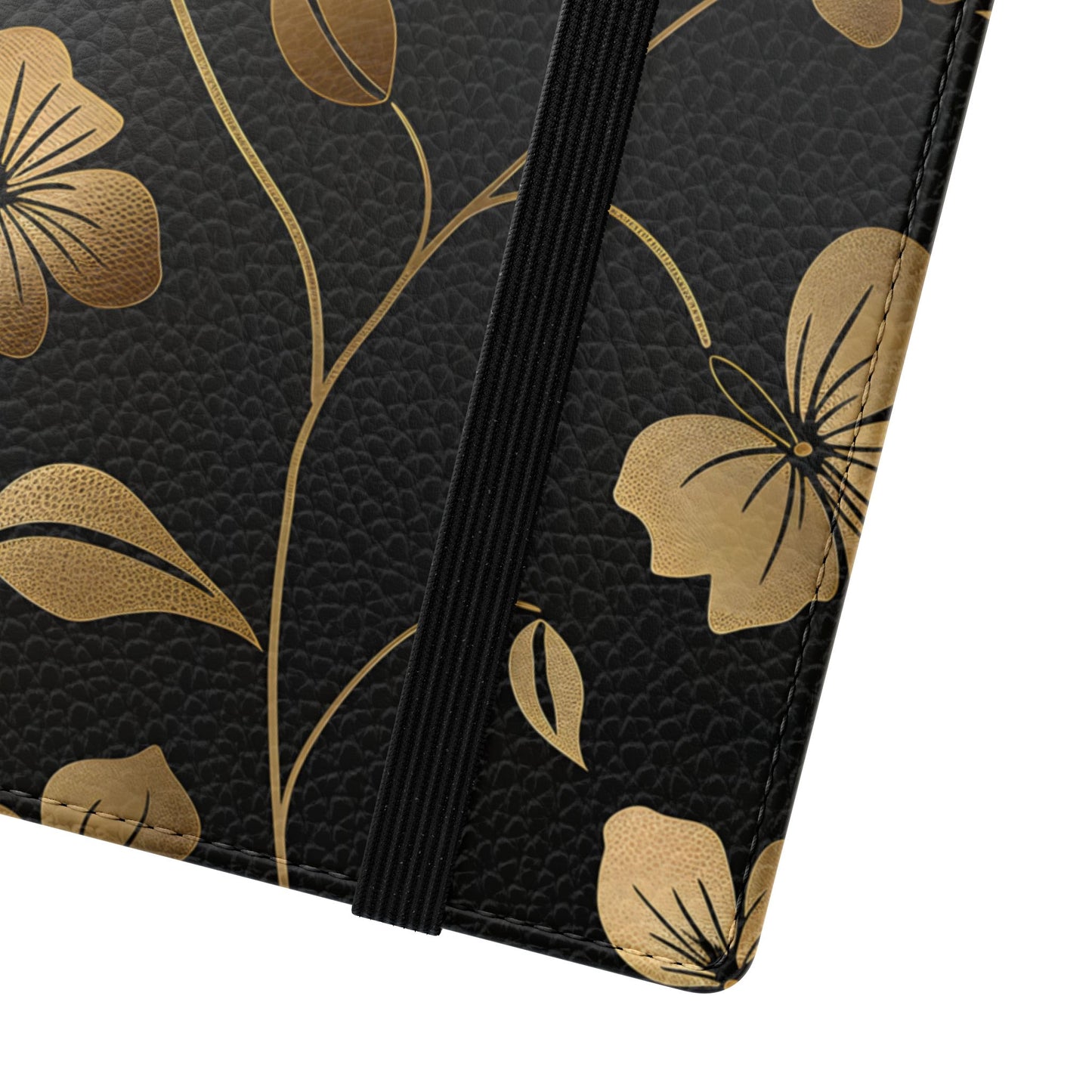 Golden Elegance – Samsung Vegan Leather Wallet Case