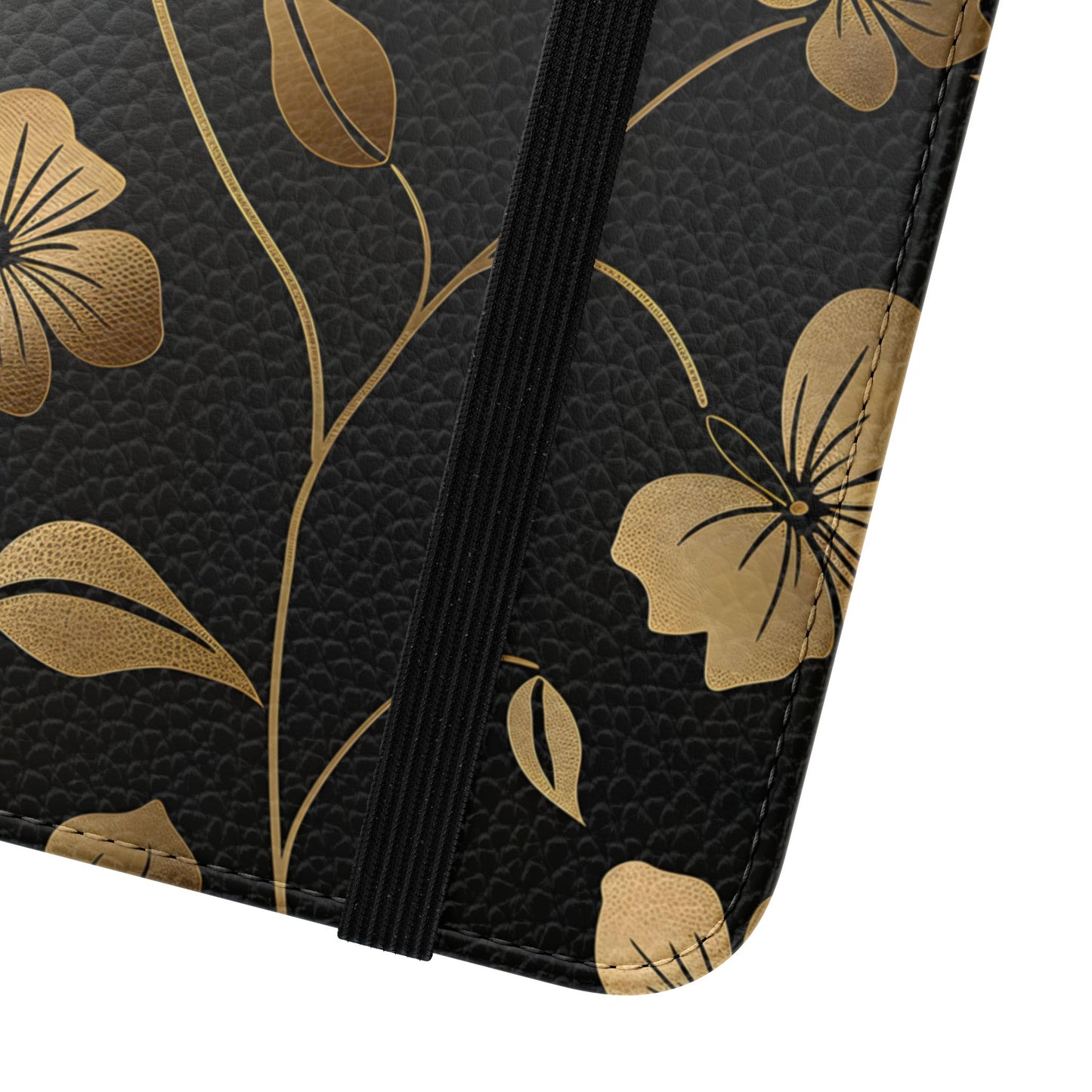 Golden Elegance – Samsung Vegan Leather Wallet Case