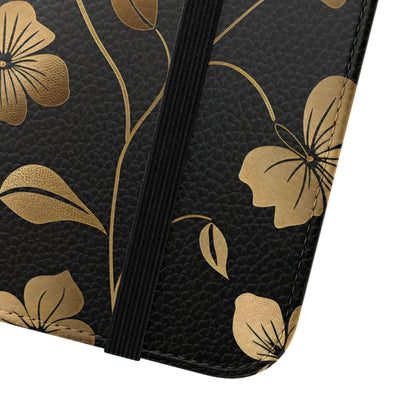 Golden Elegance – Samsung Vegan Leather Wallet Case