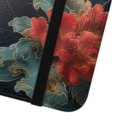 Crimson Tides – Vegan Leather Samsung Flip Case