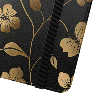 Golden Elegance – Samsung Vegan Leather Wallet Case
