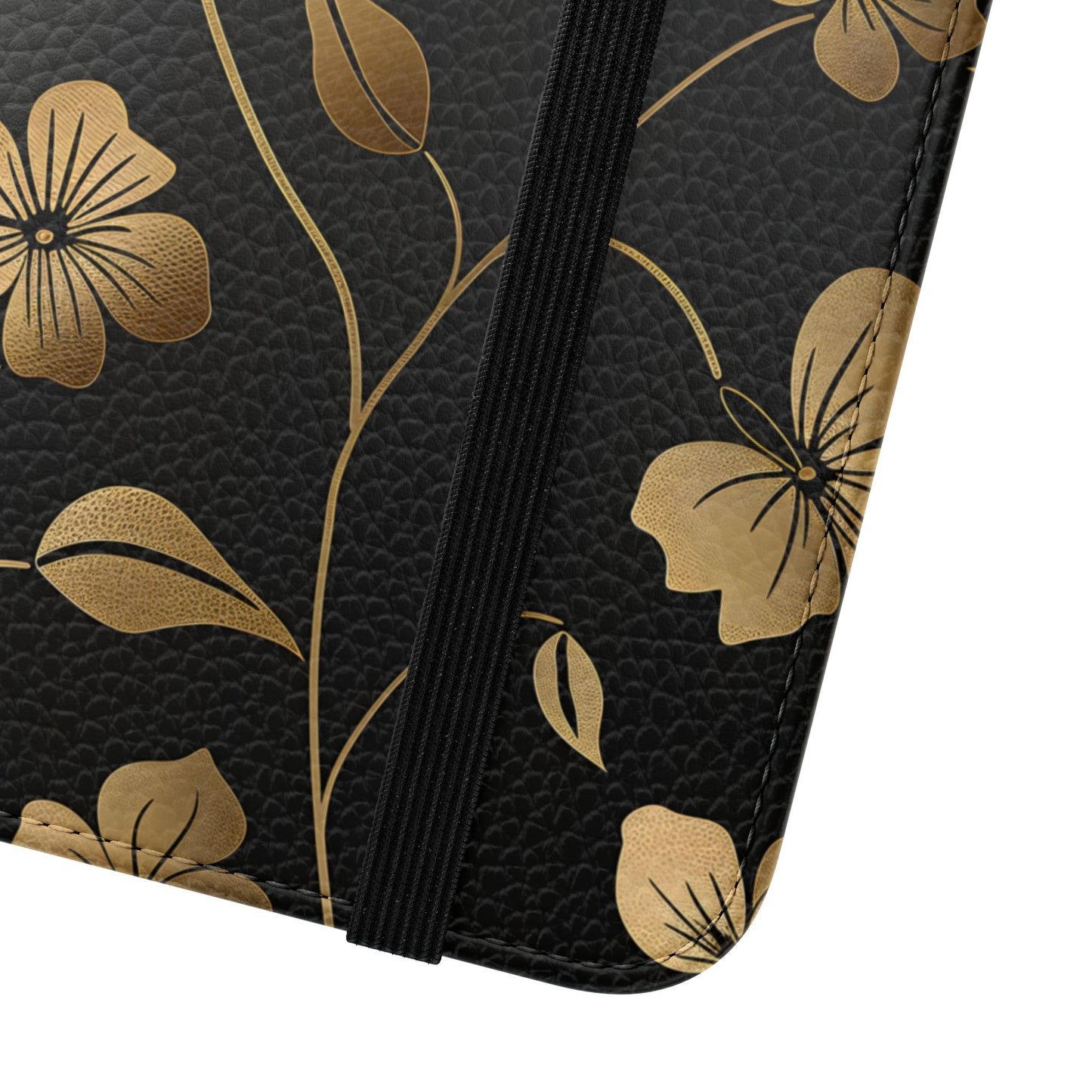 Golden Elegance – Samsung Vegan Leather Wallet Case