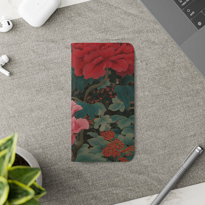 Blooming Peony – Vegan Leather Samsung Flip Case