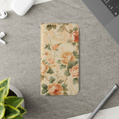 Vintage Bloom – Vegan Leather Wallet Samsung Case