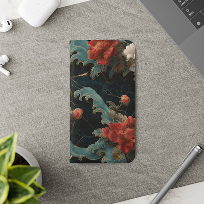 Crimson Tides – Vegan Leather Samsung Flip Case