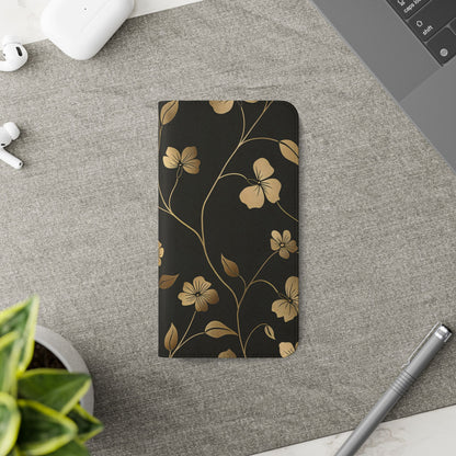 Golden Elegance – Samsung Vegan Leather Wallet Case
