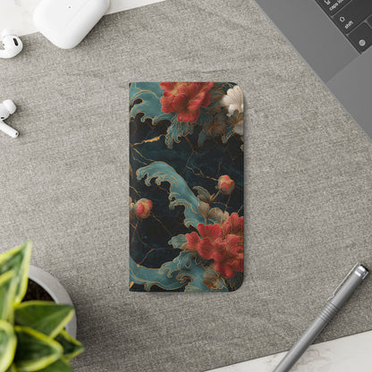 Crimson Tides – Vegan Leather Samsung Flip Case