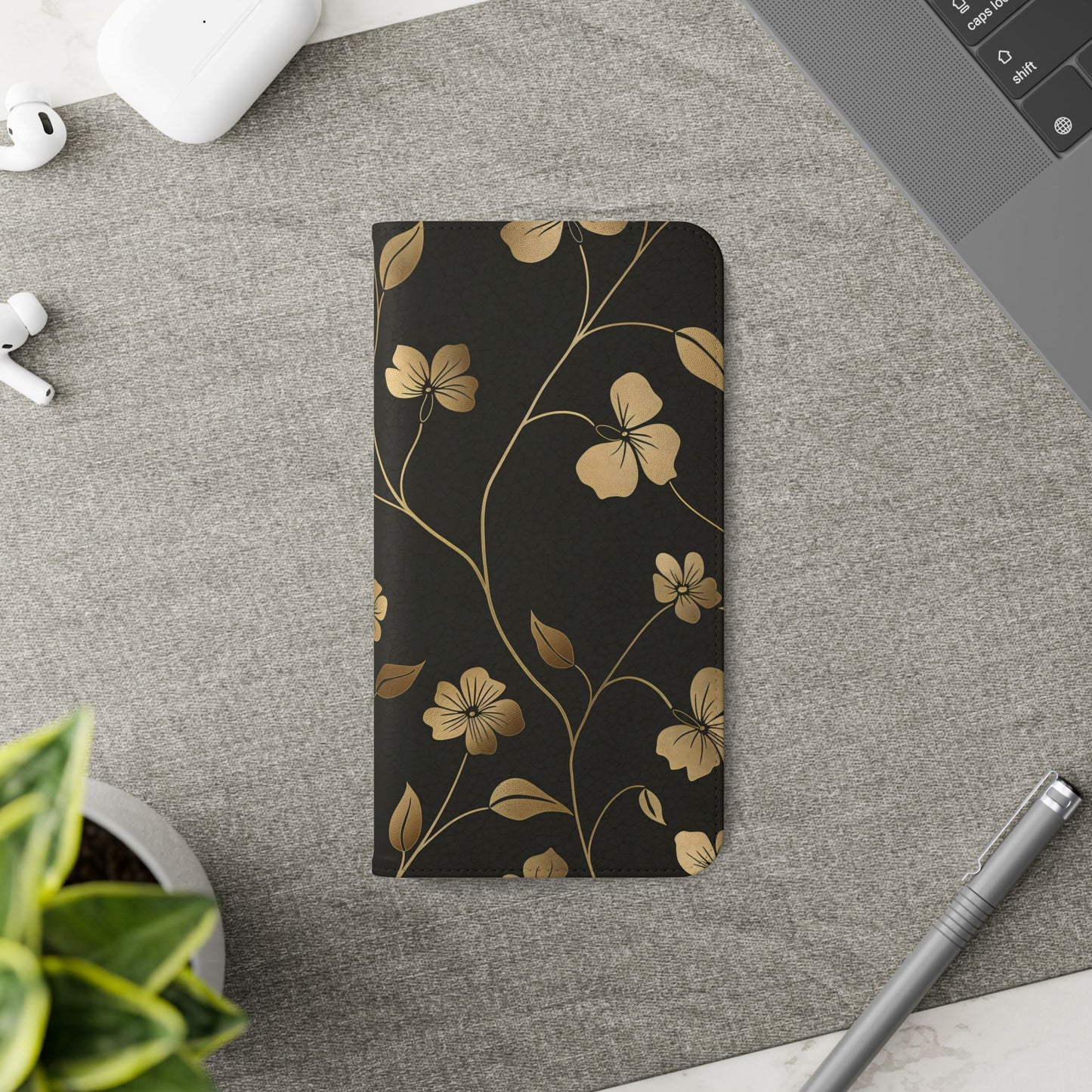 Golden Elegance – iPhone Wallet Case