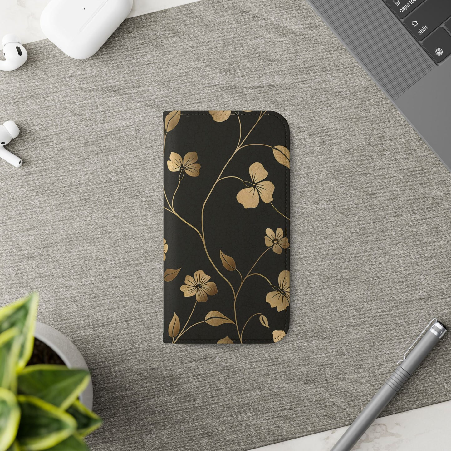 Golden Elegance – iPhone Wallet Case