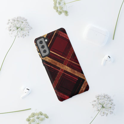 Crimson Luxe Plaid – Tough Glossy Samsung Galaxy Case