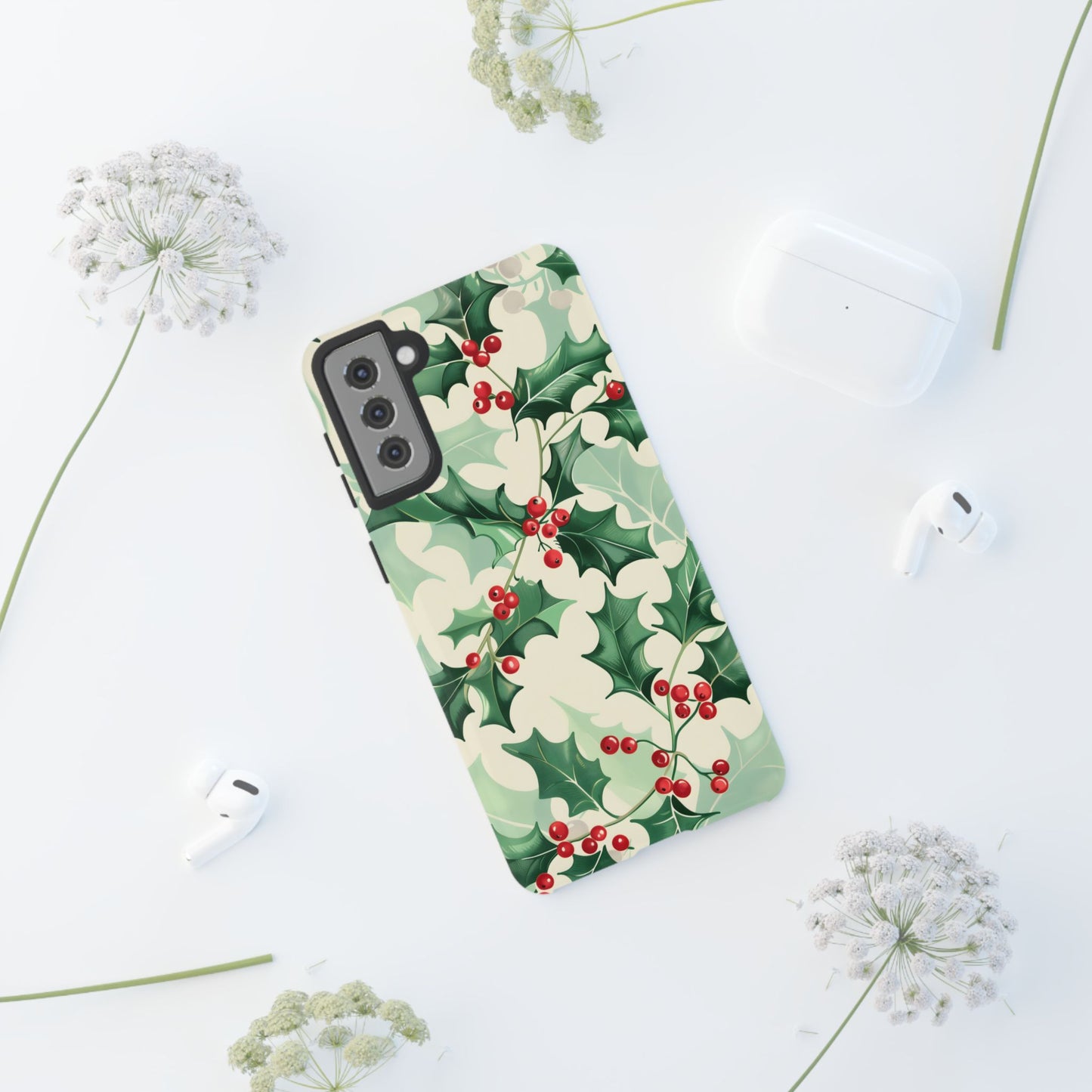 Winter Holly Charm – Tough Glossy Samsung Galaxy Case
