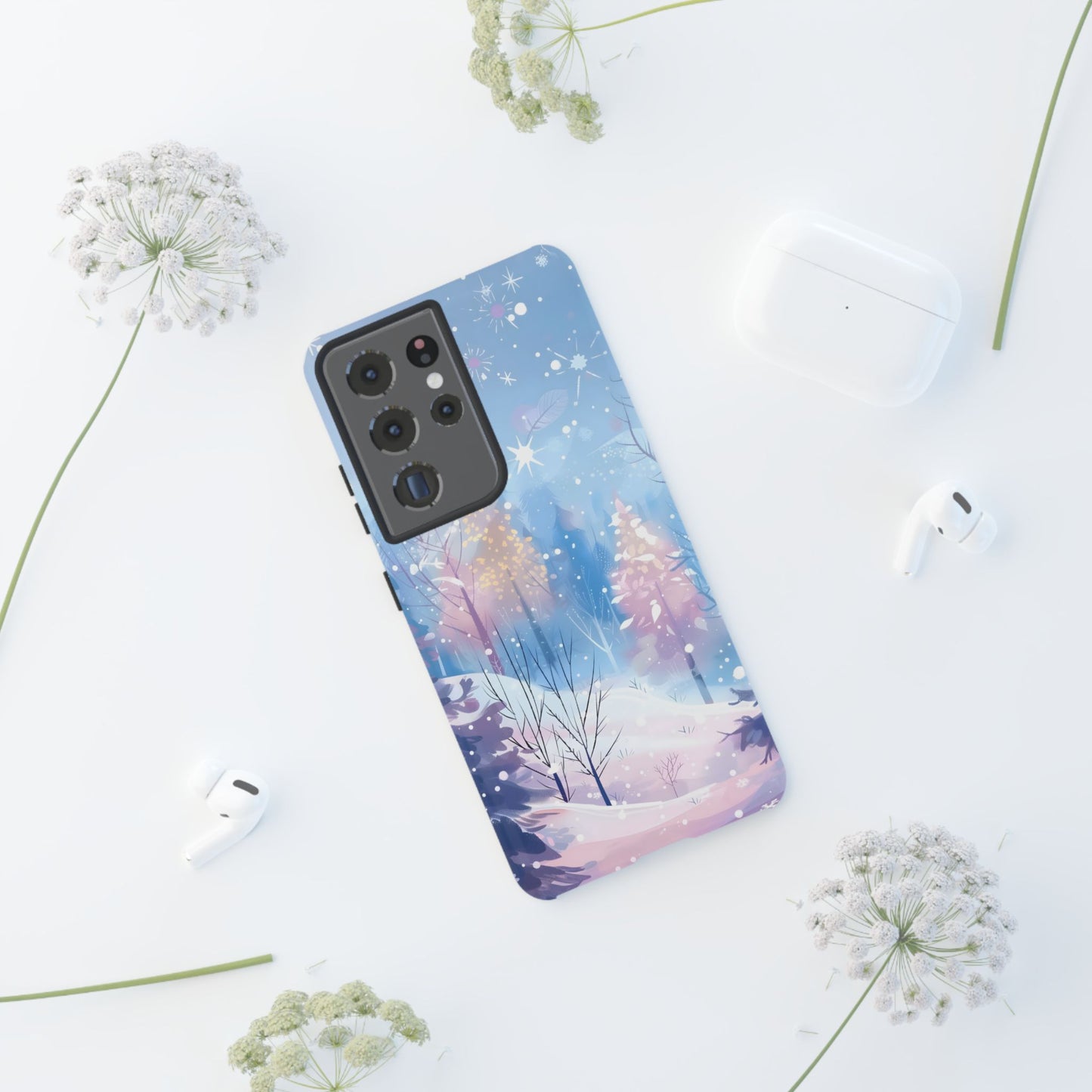 Frosted Winter Forest – Tough Glossy Samsung Galaxy Case