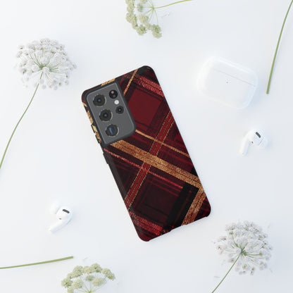 Crimson Luxe Plaid – Tough Glossy Samsung Galaxy Case